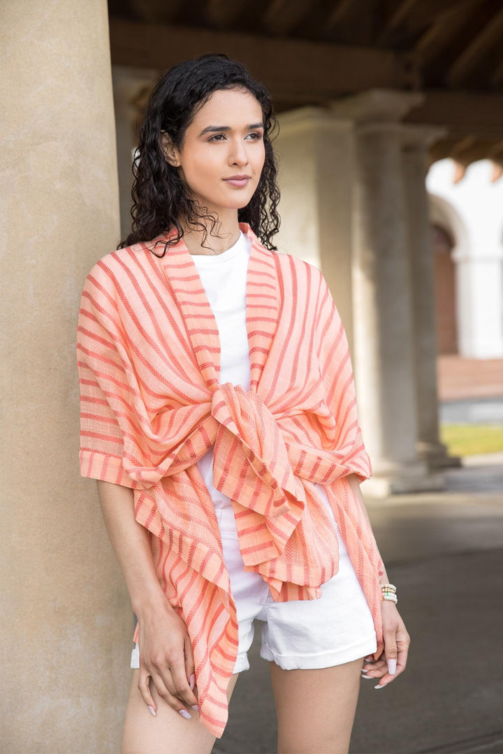 Bay Breeze Striped Kimono