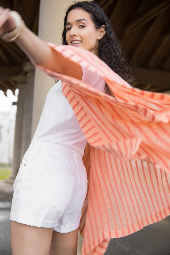 Bay Breeze Striped Kimono