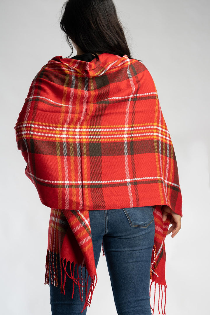 Dana Plaid Poncho