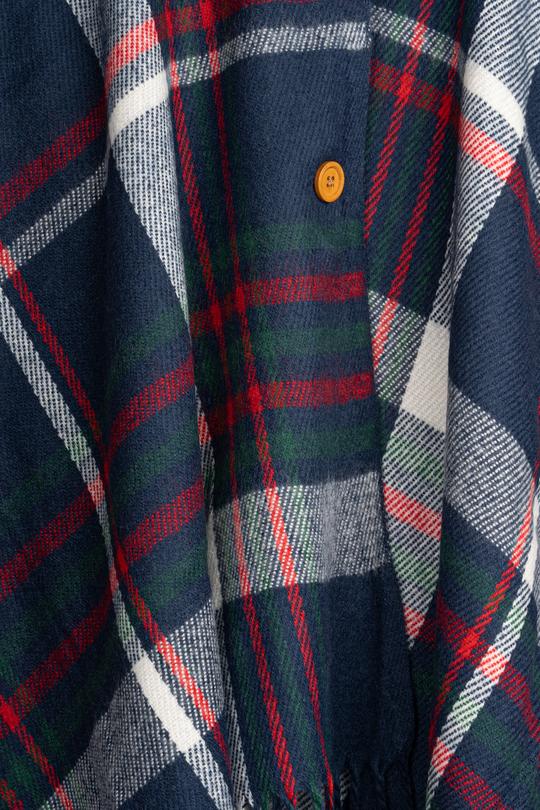 Dana Plaid Poncho