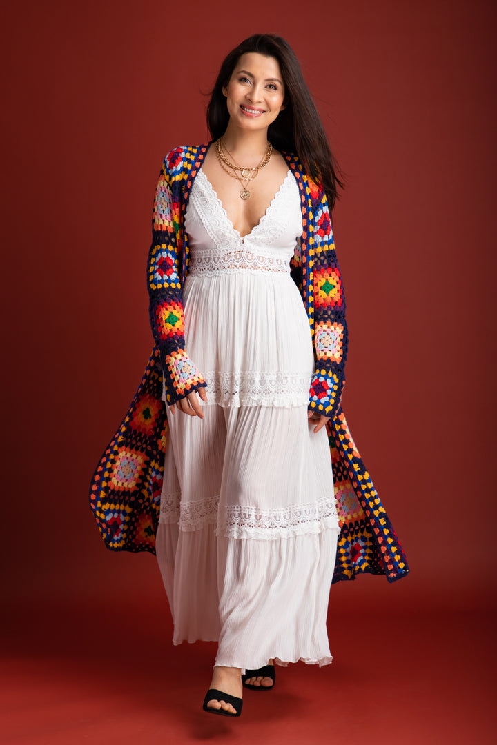 Granny Square Crochet Kimono