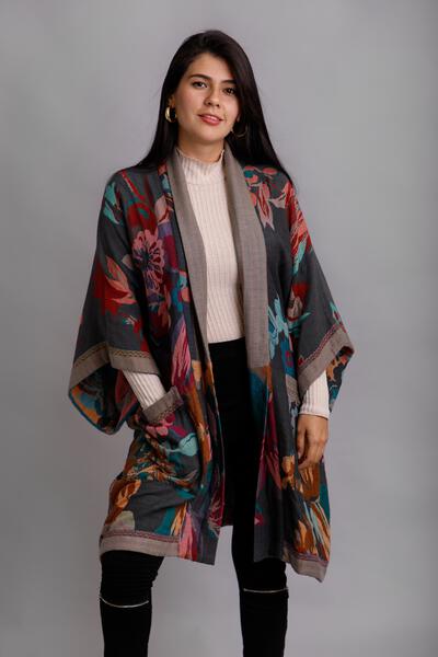 Floral Kimono Cotton Jacket for Fall