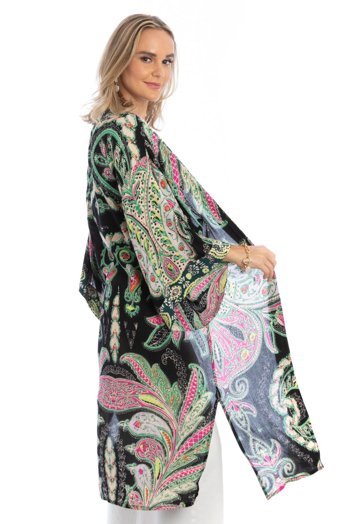 Regal Medallion Printed Midi Duster Kimono