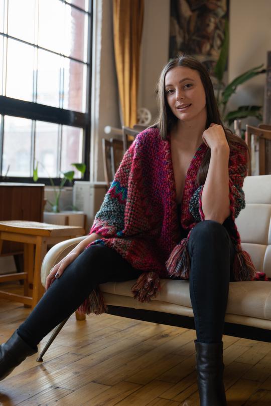 Fringed Knit Kimono