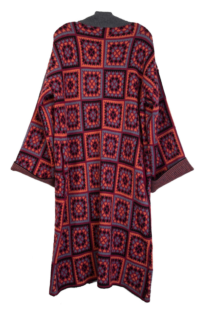 Knitted Square Patch Kimono
