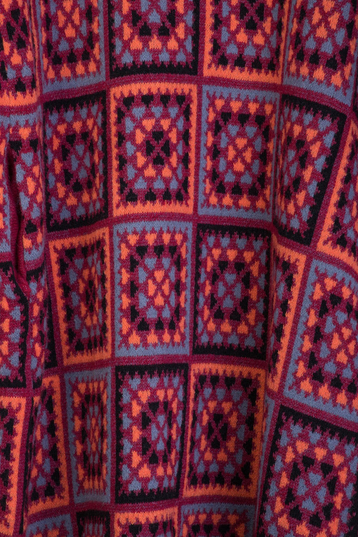 Knitted Square Patch Kimono