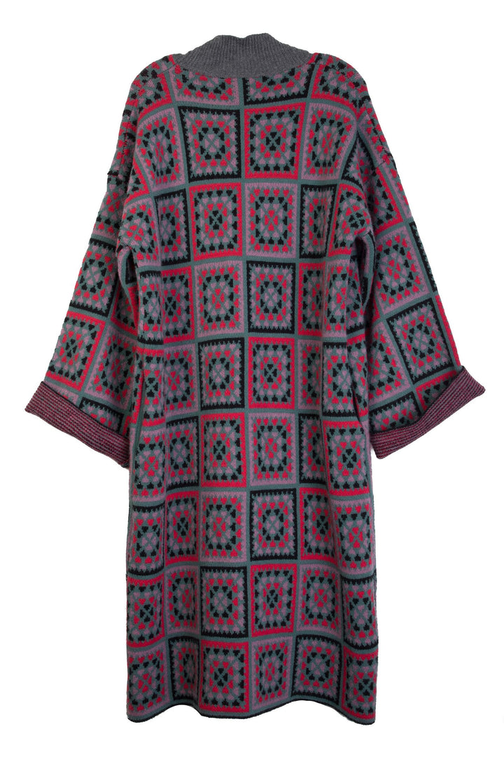 Knitted Square Patch Kimono