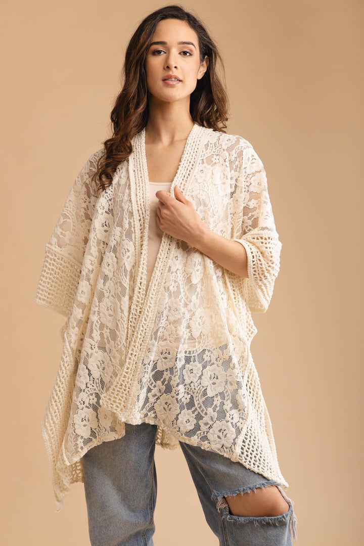 White Floral Kimono