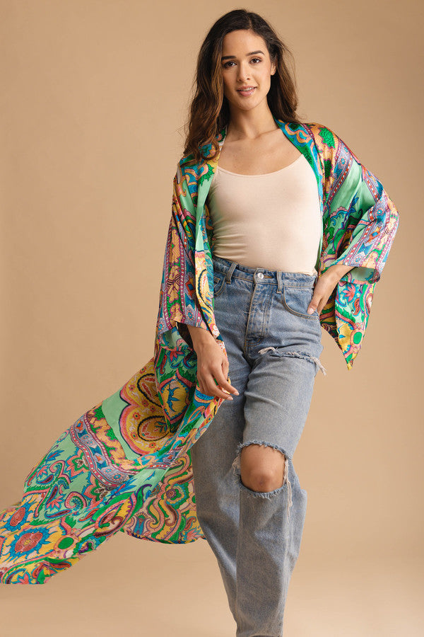 Margo Multi Paisley Print Kimono