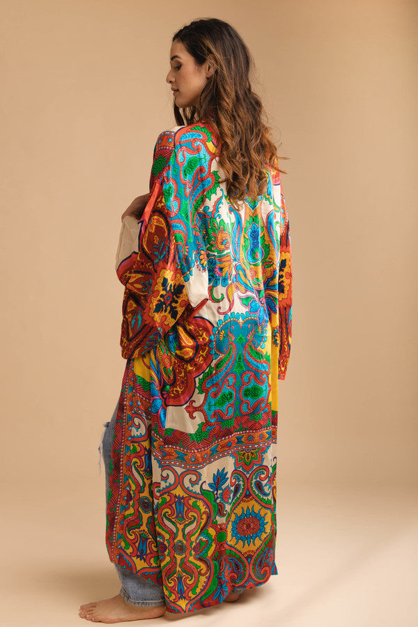 Margo Multi Paisley Print Kimono