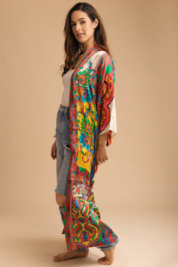 Margo Multi Paisley Print Kimono