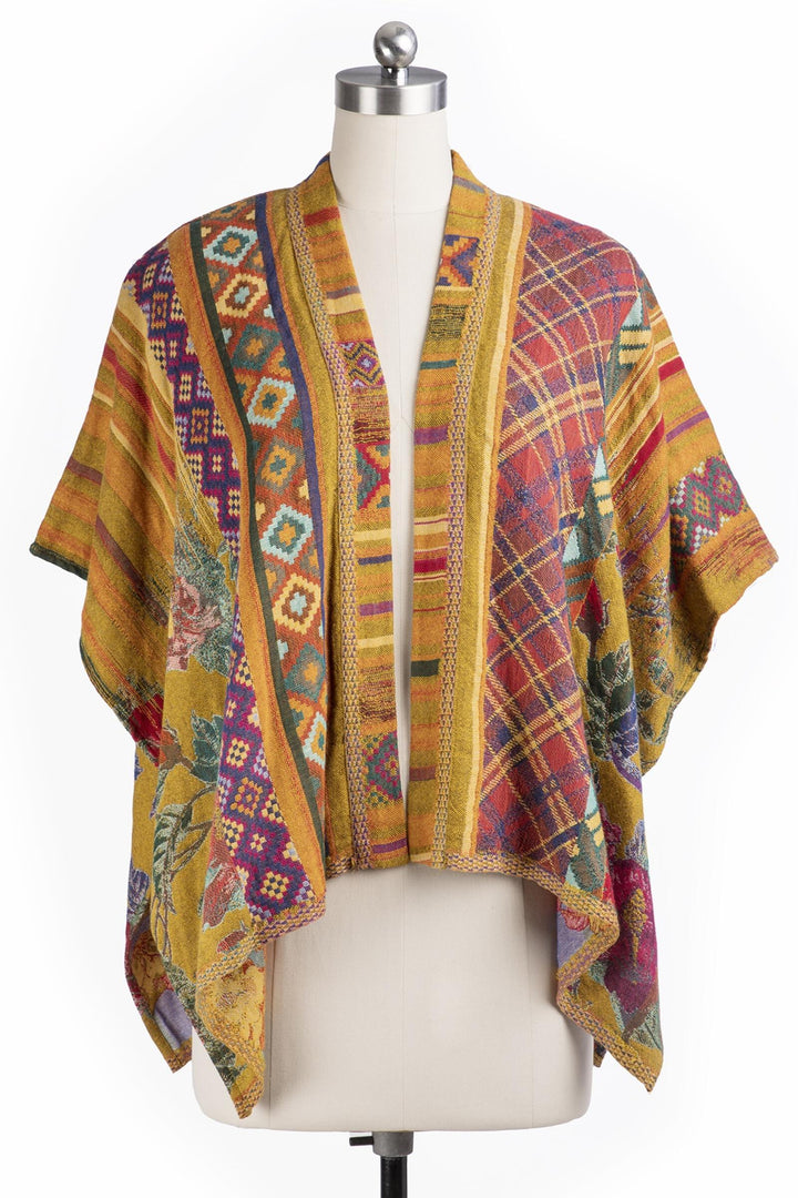 Floral Geometric Short Poncho