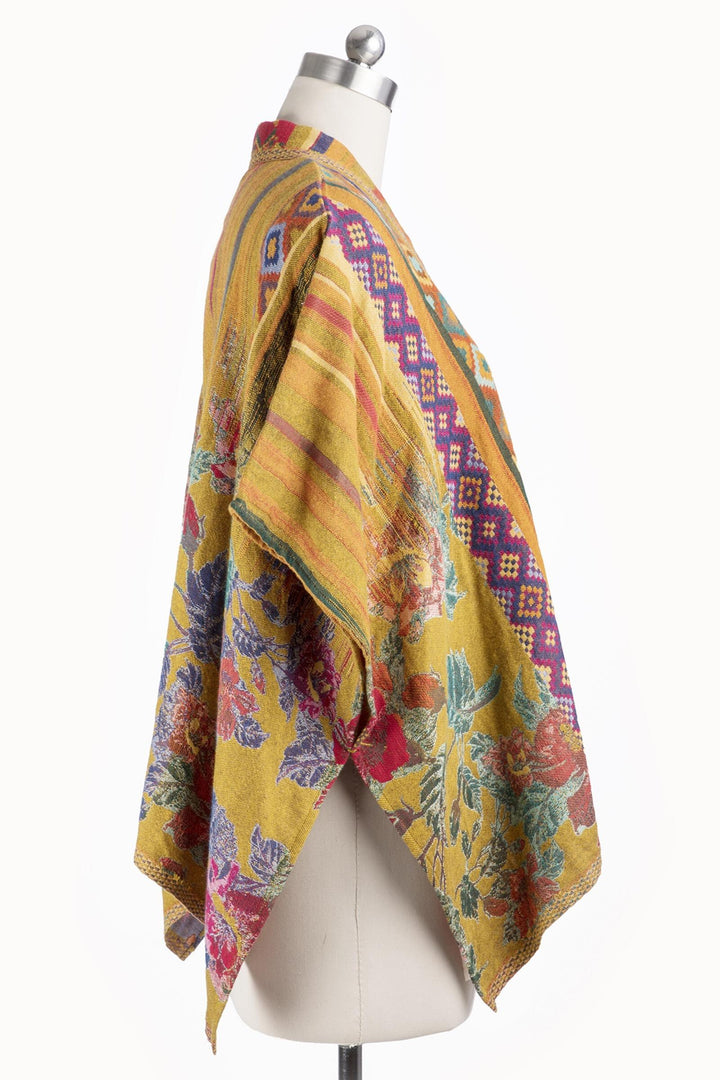 Floral Geometric Short Poncho
