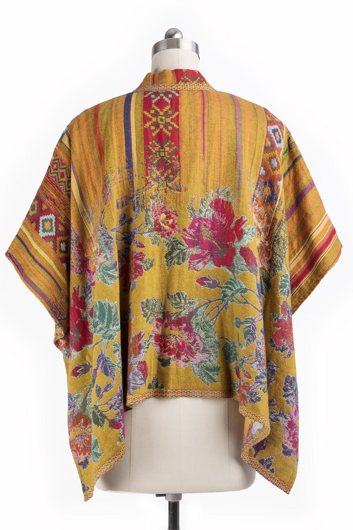 Floral Geometric Short Poncho
