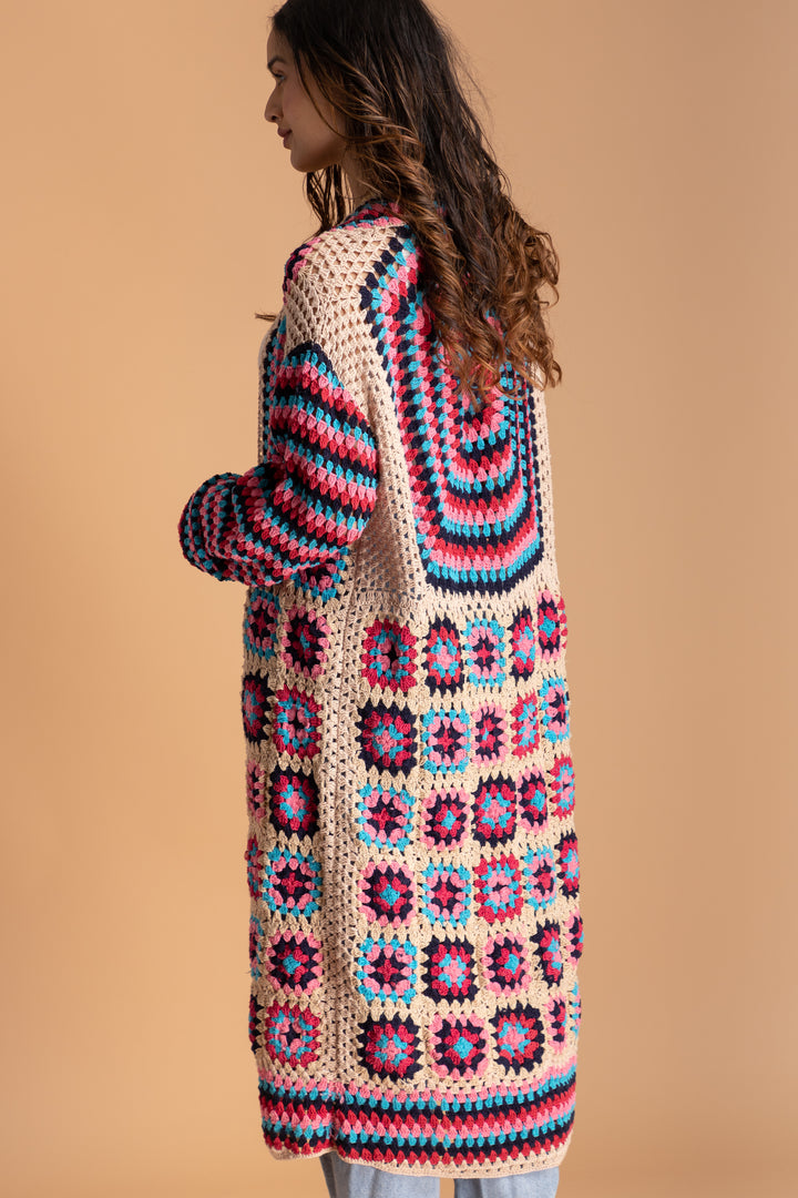 Cotton Granny Square Crochet Kimono