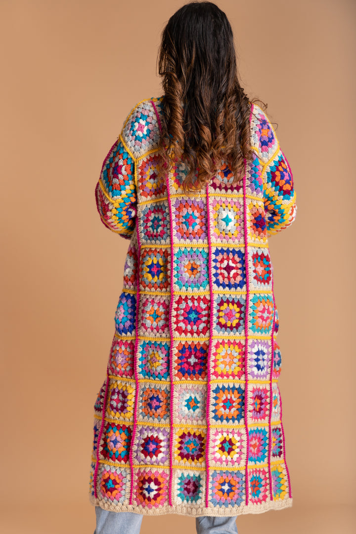 Granny Square Crochet Multi Kimono