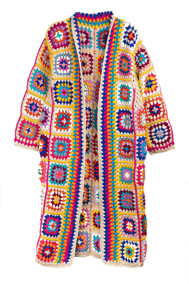 Granny Square Crochet Multi Kimono