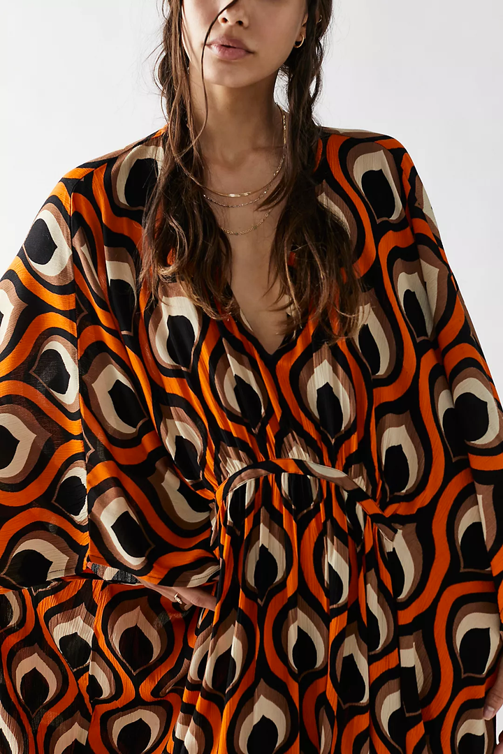 Retro Print Maxi Kaftan