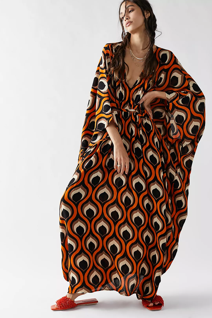 Retro Print Maxi Kaftan