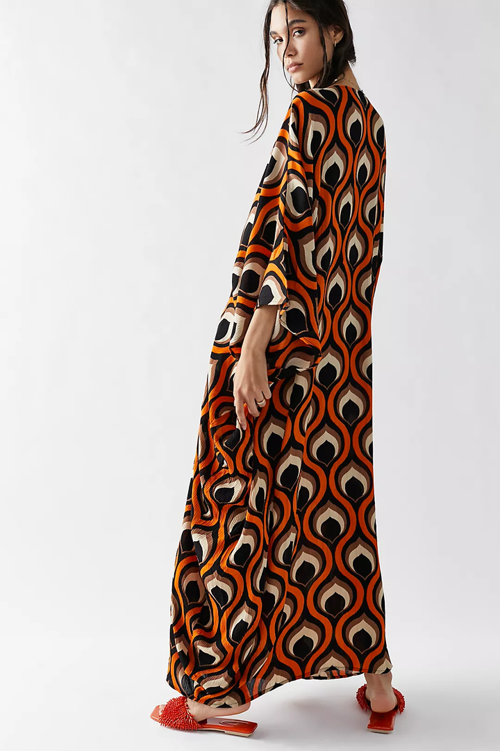 Retro Print Maxi Kaftan