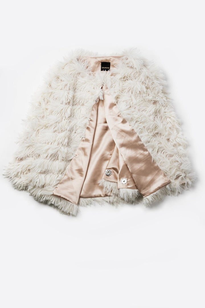 Faux Fur Tasseled Capelet