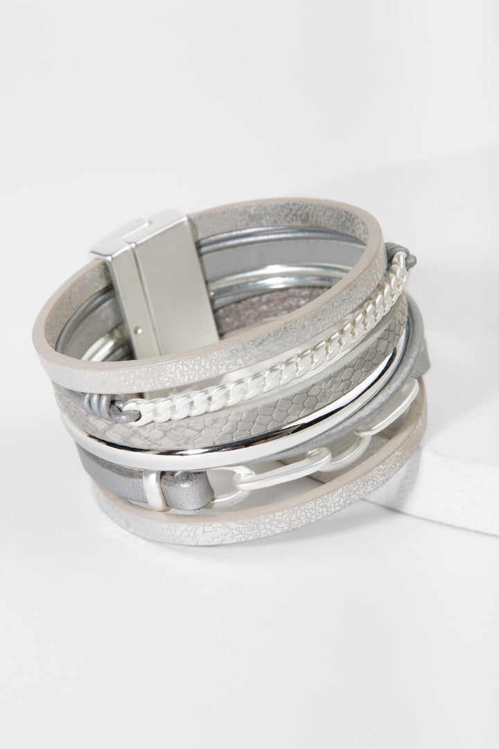 Brink Chain Link Leather Bracelet
