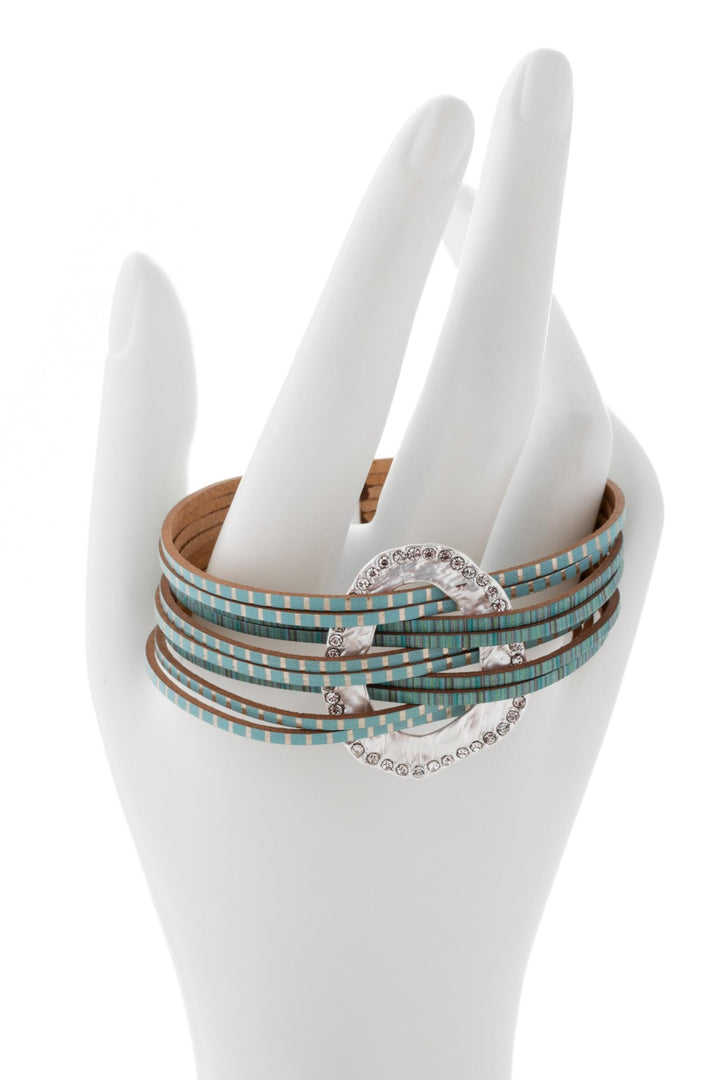Vegan Leather Disk Bracelet