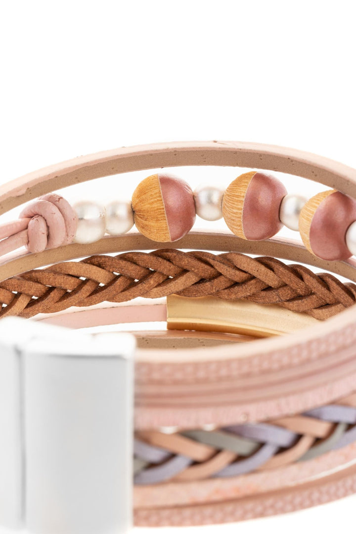 Wooden Beads Leather Bracelet