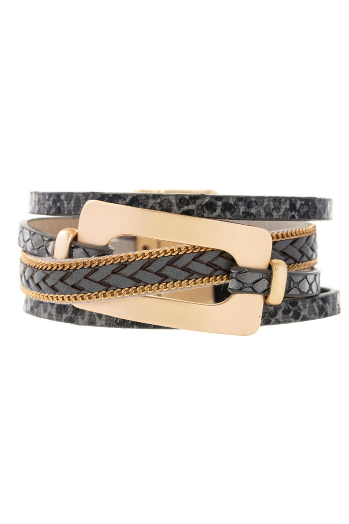 Vegan Leather Buckle Bracelet