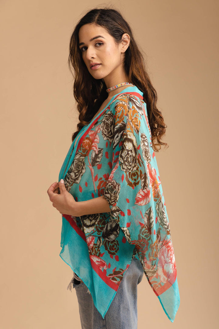 Brielle Printed Short Poncho
