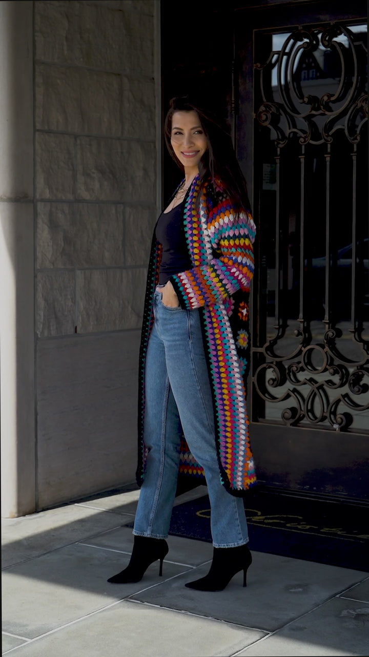Granny Crochet Long Kimono