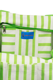 Green And White Striped Bag