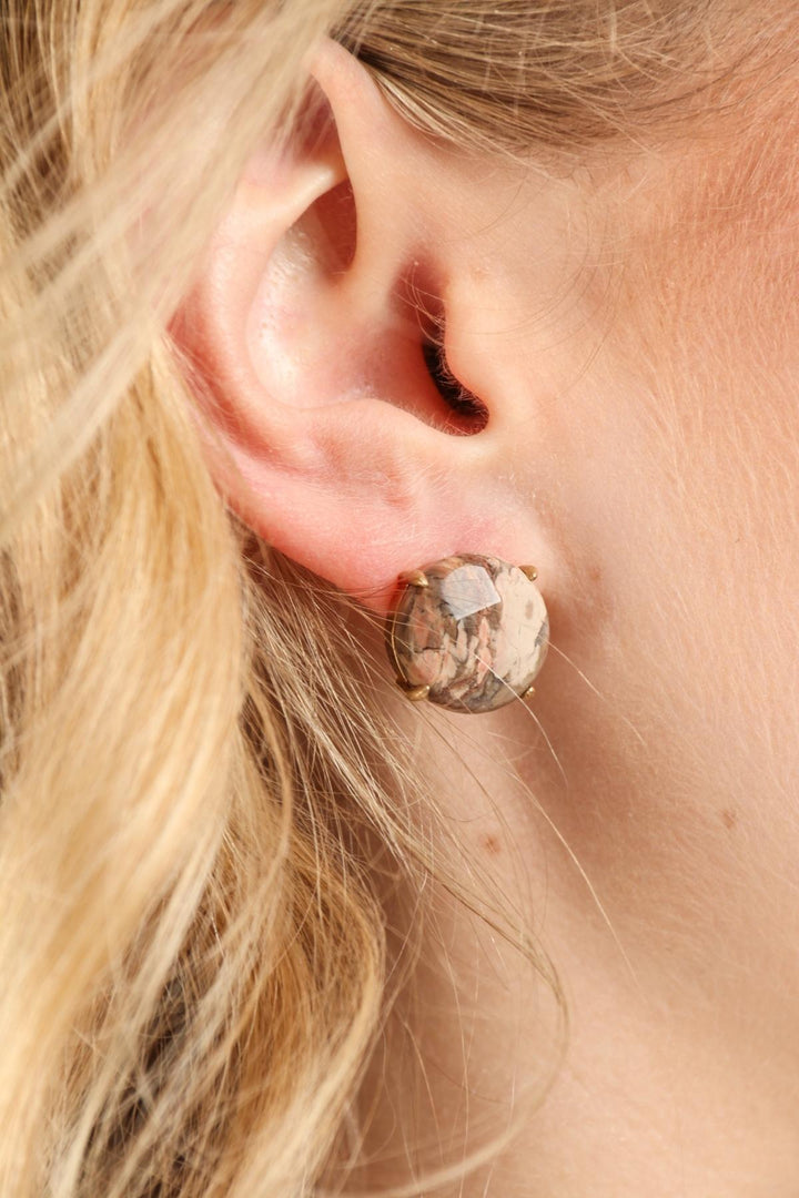 Natural Stone Stud Earring