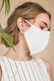 Linen Embroidered Face Mask