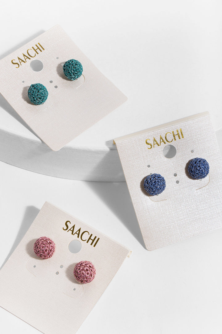 Metallic Crochet Stud Earring