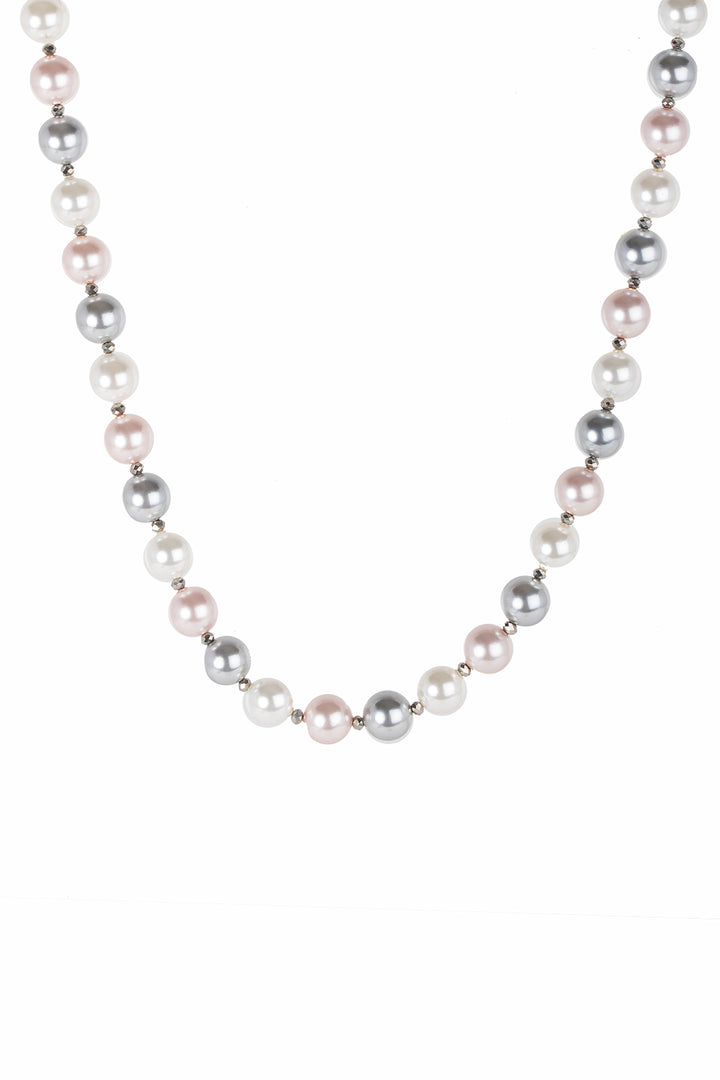 Multi Colored Pearl Collar Necklace