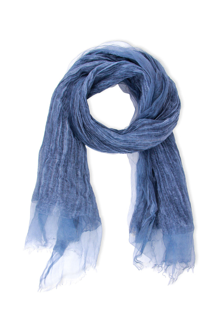 Diaphanous Textured Wrap Silk Scarf