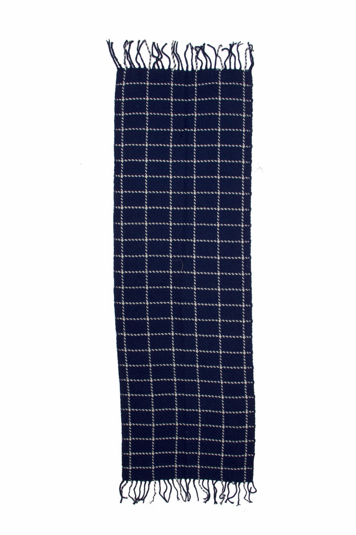 Stitched Plaid Acrylic Scarf With Fringe