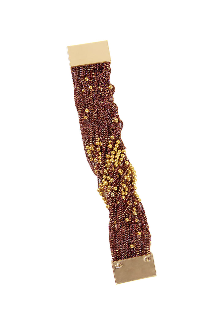 Beaded Chain Marsala Bracelet