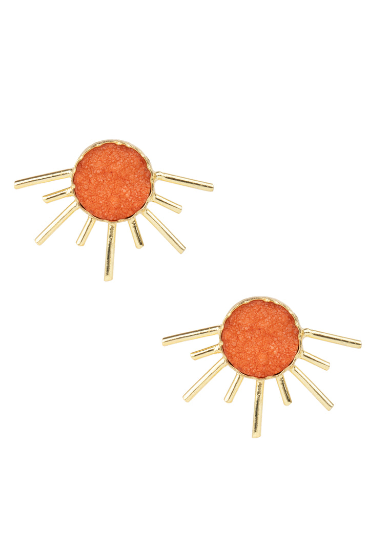 Sunray Druzy Stud Earrings