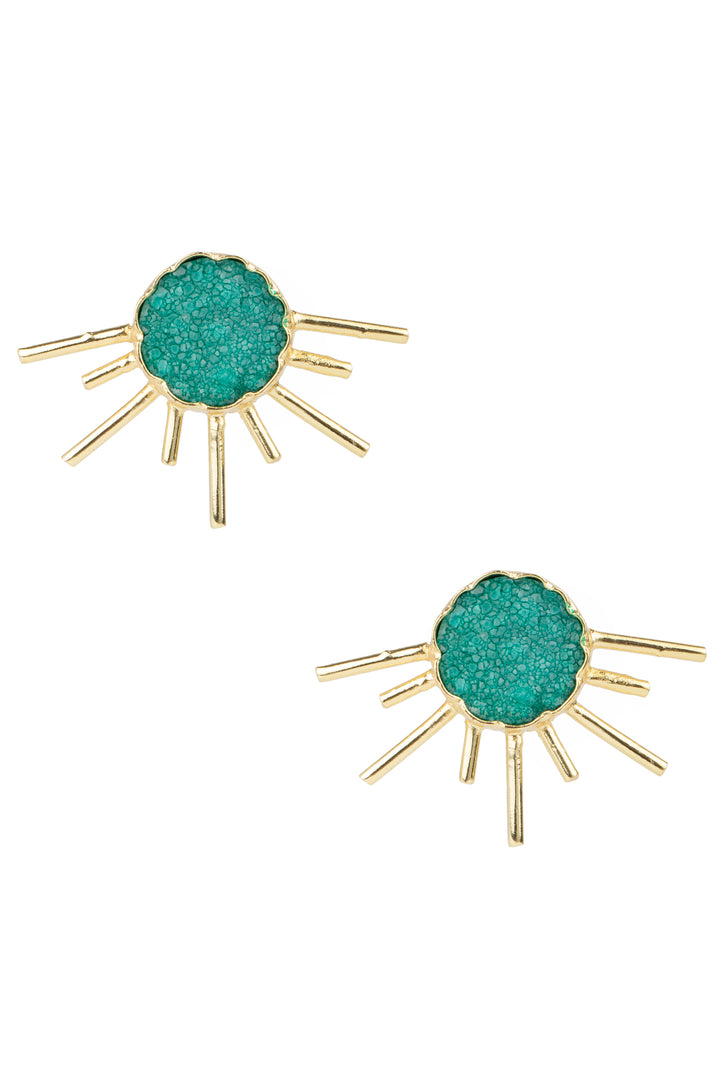 Sunray Druzy Stud Earrings