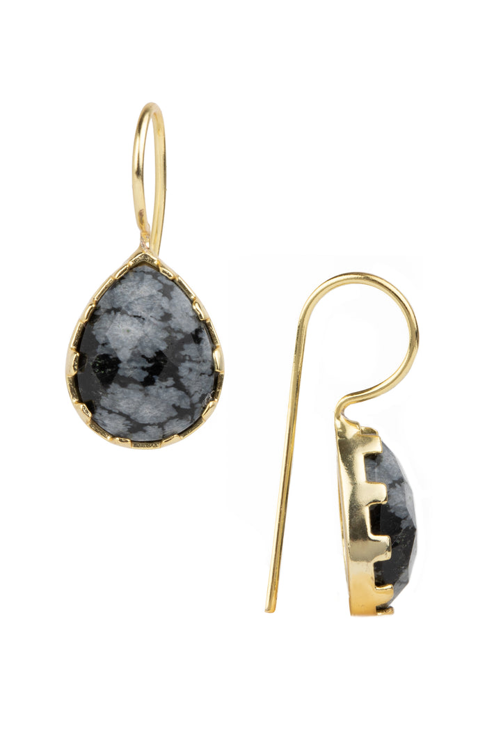Twilight Single Agate Stone Pear Earrings