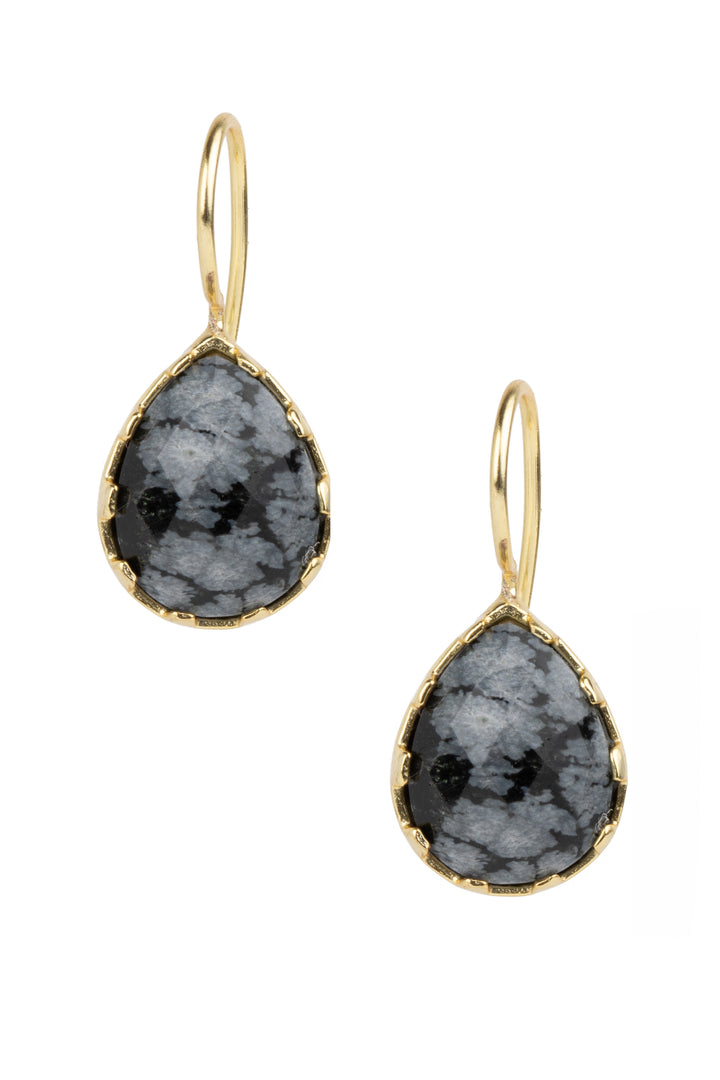 Twilight Single Agate Stone Pear Earrings