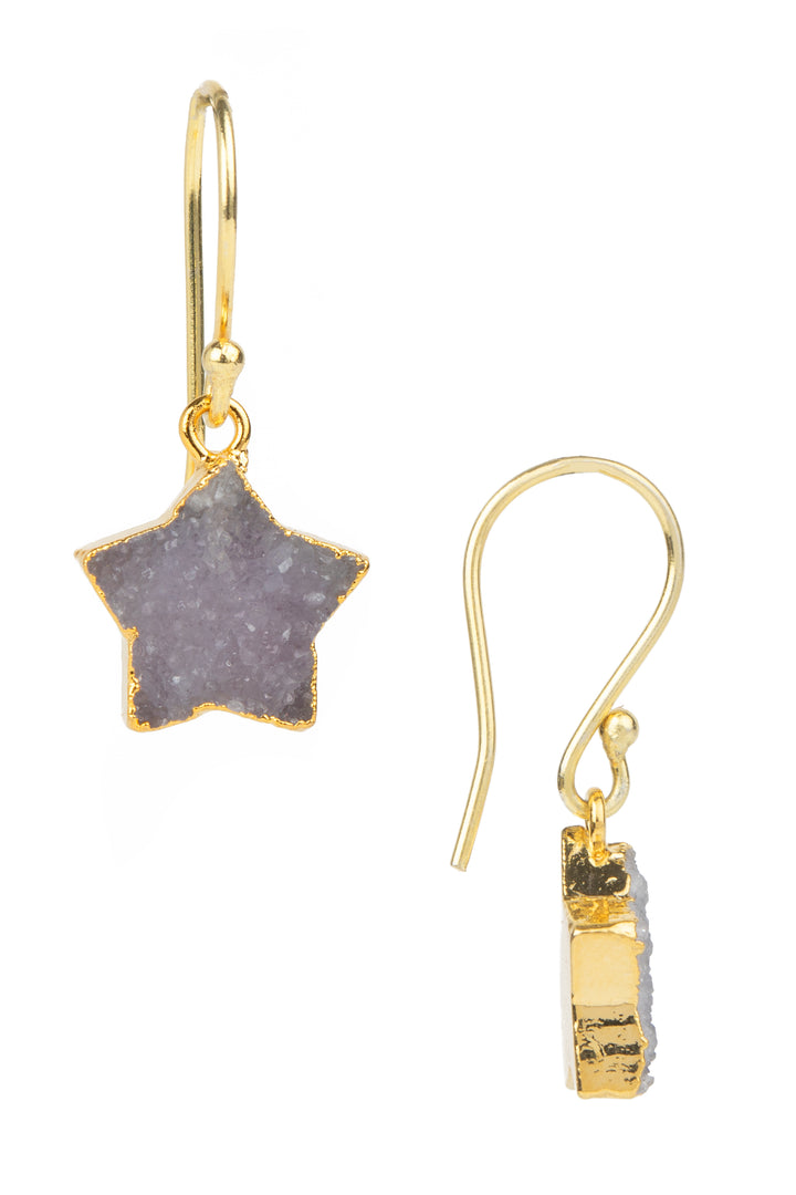 Star Charm Drop Druzy Earrings