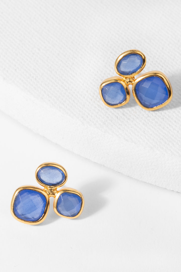 Triplicity Gemstone Stud Earrings