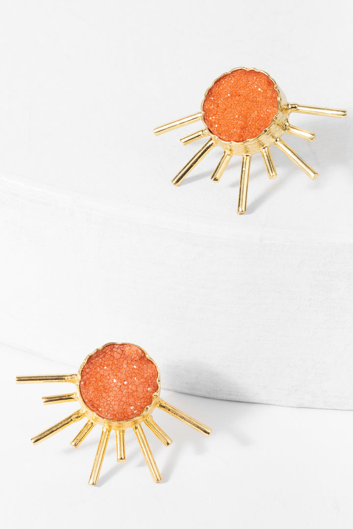 Sunray Druzy Stud Earrings