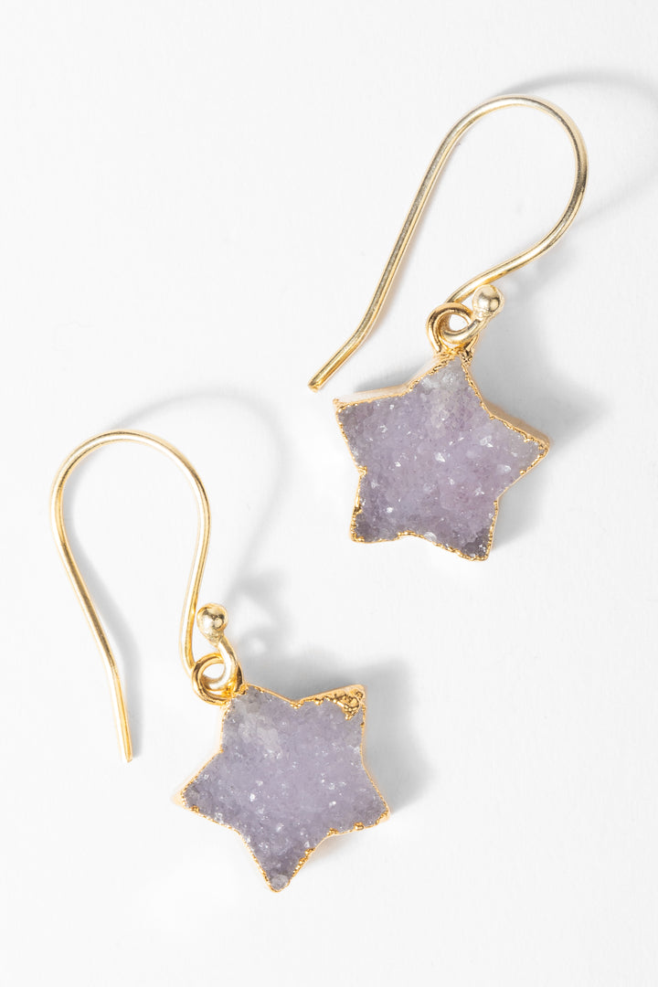 Star Charm Drop Druzy Earrings