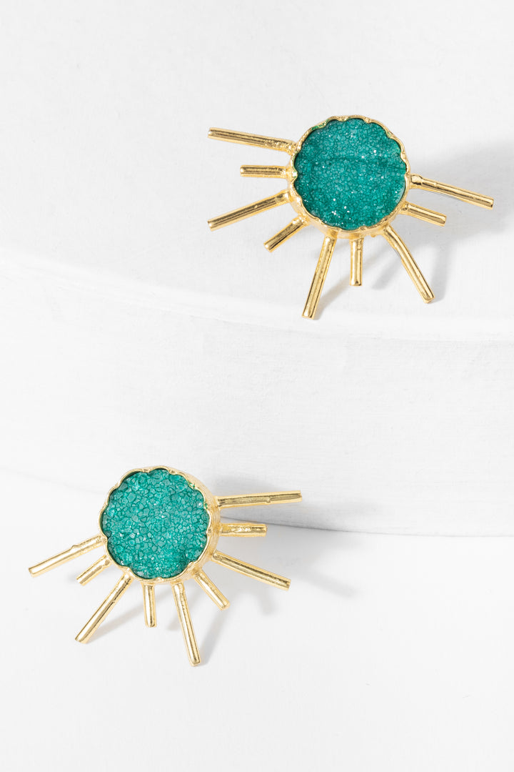 Sunray Druzy Stud Earrings