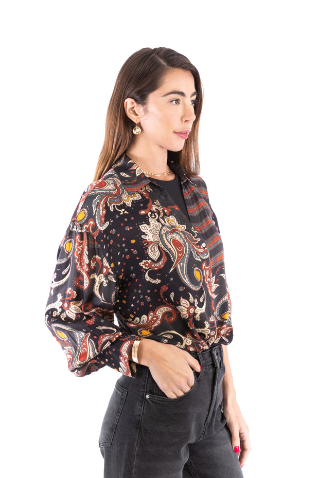 Satin Striped Paisley Shirt (Pack of 9)