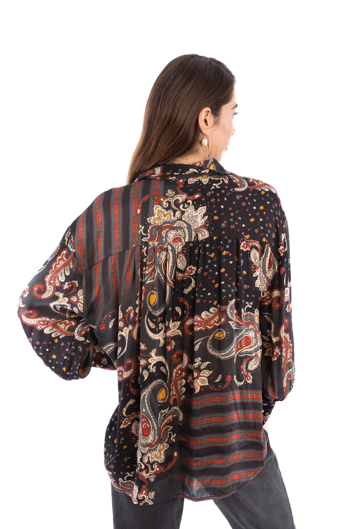 Satin Striped Paisley Shirt (Pack of 9)
